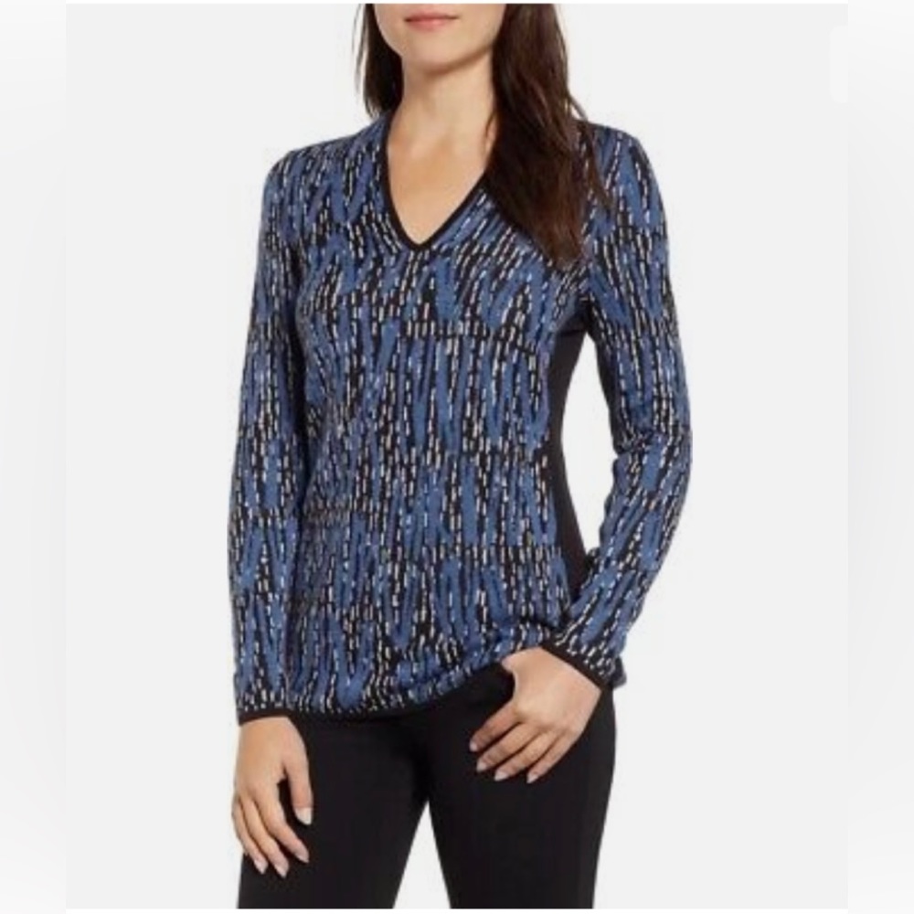 NIC+ZOE Heavenly Split Blue Sweater
